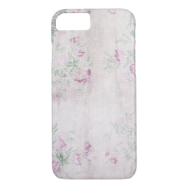 Vintages rosa Blumendesign Case-Mate iPhone Hülle (Rückseite)