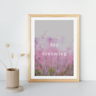 Vintages rosa Blumenposter-Zitat Poster