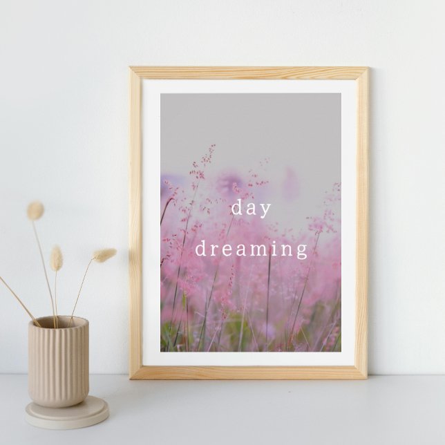 Vintages rosa Blumenposter-Zitat Poster (Von Creator hochgeladen)