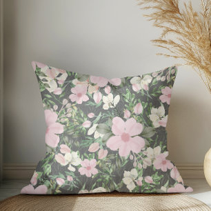 Vintages rosa Botanisches Muster Kissen