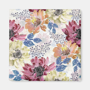 Vintages Rosa-Chrysanthemum Magnet