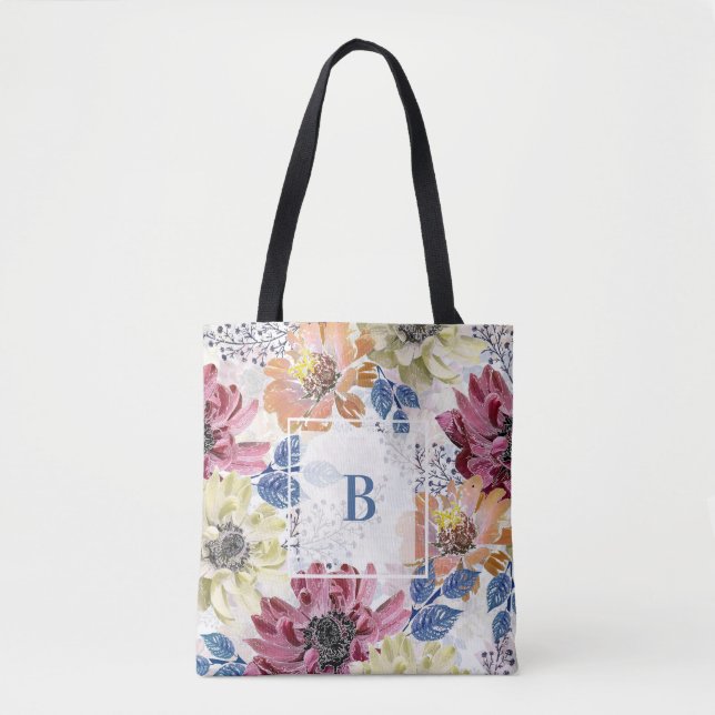 Vintages Rosa-Chrysanthemum Tasche (Vorderseite)