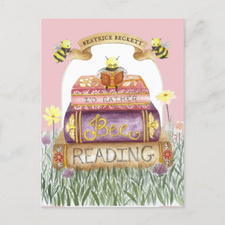 Vintages Rosa, das ich wohl lieber Bienen lesen wü Postkarte