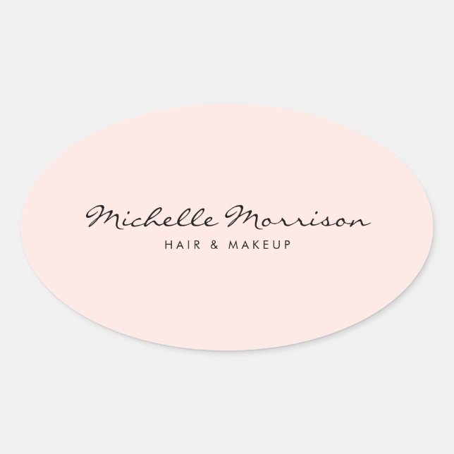 Vintages Rosa Makeup und Schönheit Personalisiert Ovaler Aufkleber (Vorderseite)