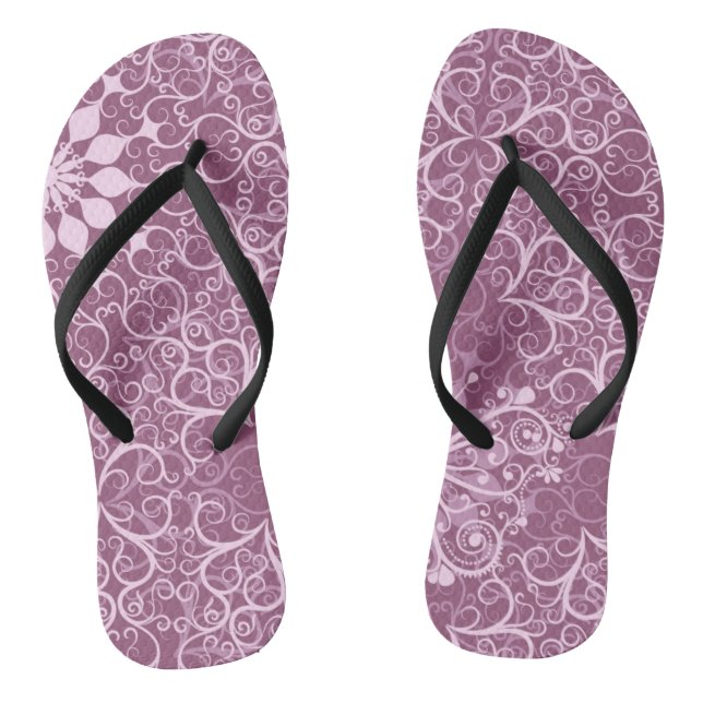 Vintages rosa Muster Flip Flops (Fußbett)