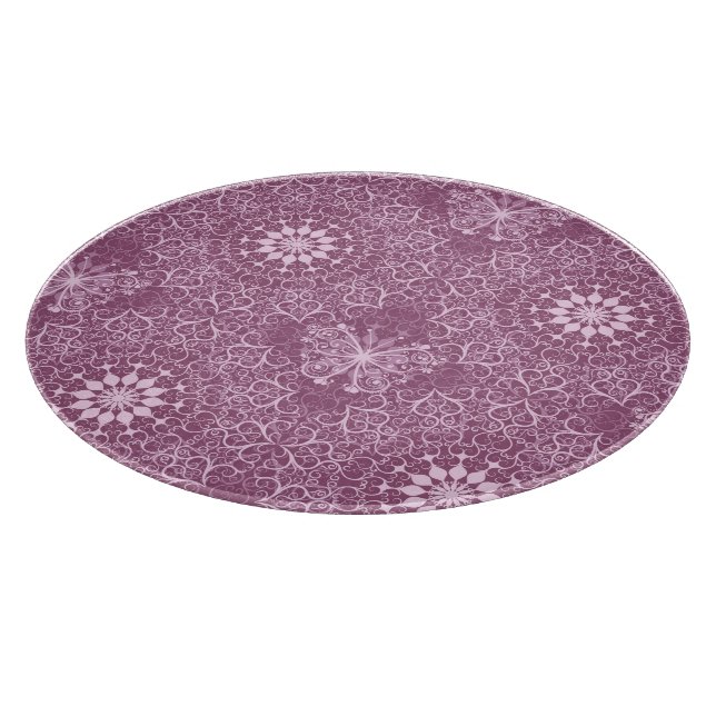 Vintages rosa Muster Schneidebrett (Ecke)