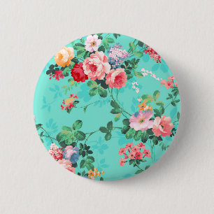 Vintages rosa rosa Rosenmuster Button