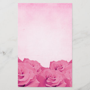 Vintages rosa Rosen-Briefpapier Briefpapier