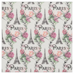 Vintages rosa Rosen-Gewebe Paris Stoff