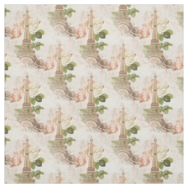 Vintages rosa Rosen-Gewebe Paris Stoff (Muster)