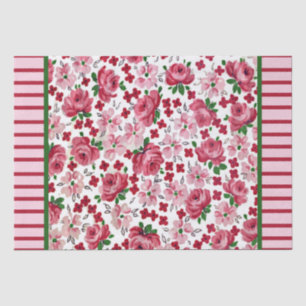 Vintages rosa Rosengeflechtpapier Seidenpapier
