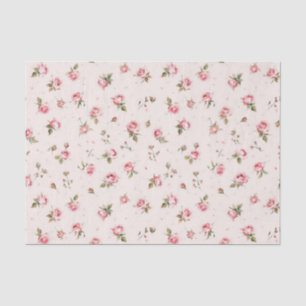 Vintages rosa Rosenmuster Seidenpapier