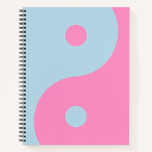 Vintages Rosa und Blau Yang Notizbuch (Vorderseite)