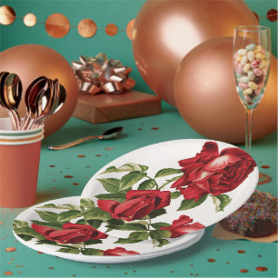 Vintages Rosen-Party Pappteller