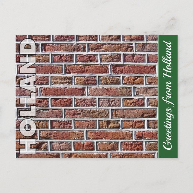 Vintages Rot-Holländisches Brickwork-Zeiger-Foto Postkarte (Vorderseite)