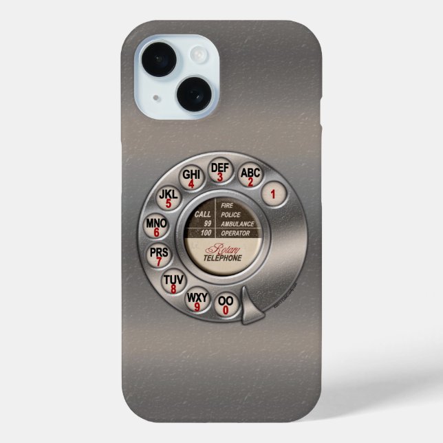 Vintages Rotary Phone iPhone 15 Hülle (Rückseite)