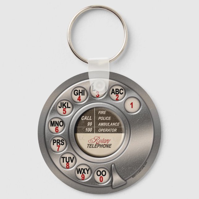Vintages Rotary Phone Schlüsselanhänger (Vorderseite)