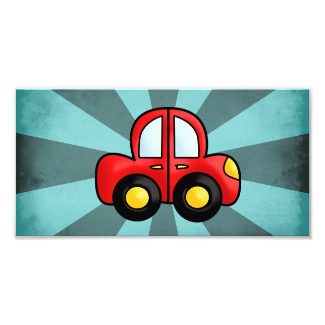 Vintages rotes Auto Fotodruck (Vorne)