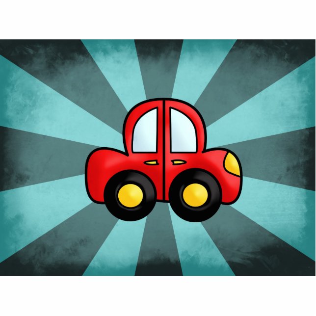 Vintages rotes Auto Fotoskulptur Magnet (Vorne)