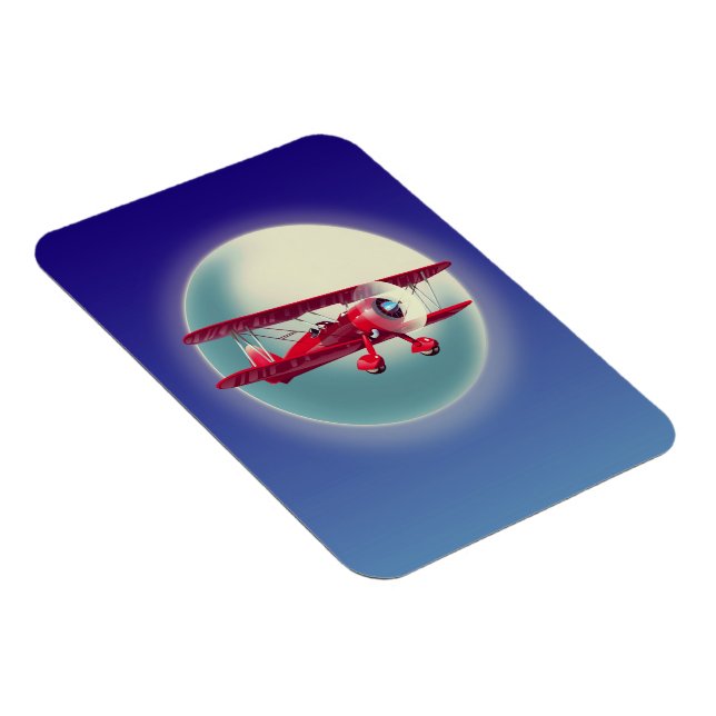 Vintages Rotes Flugzeug Magnet (Rechte Seite)