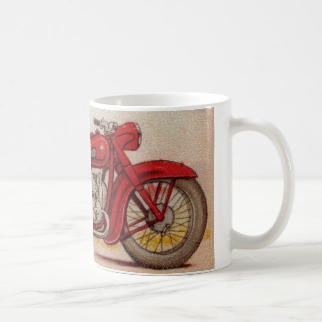 Vintages rotes Motorrad Kaffeetasse (Rechts)