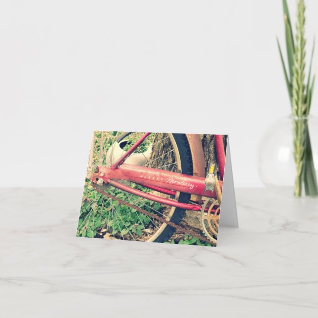 Vintages rotes Murray-Fahrrad Notecard Karte (Vorderseite)
