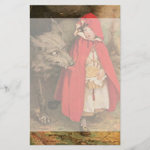 Vintages Rotkäppchen und großer schlechter Wolf Briefpapier