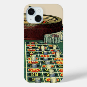 Vintages Roulette Table Casino Game, Gambling Chip iPhone 15 Hülle