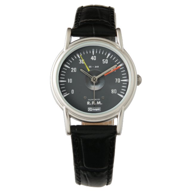 Vintages Round-Analog-Auto-Tachometer Armbanduhr (Vorderseite)