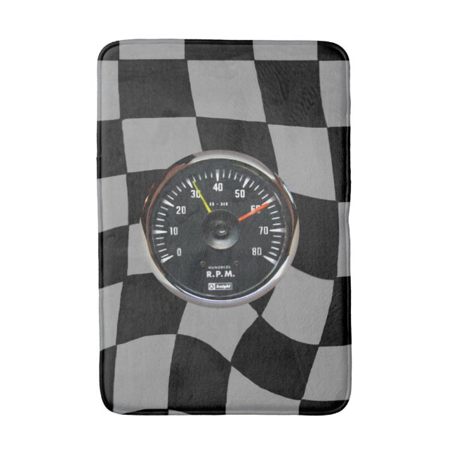 Vintages Round-Analog-Auto-Tachometer Badematte (Vorderseite Vertikal)
