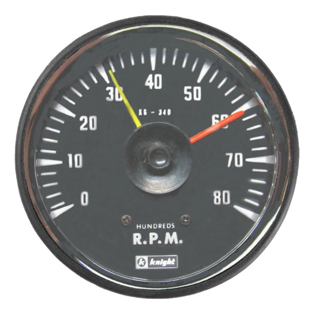 Vintages Round-Analog-Auto-Tachometer Eishockey Puck (Vorderseite)