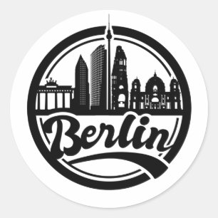 Vintages Round-Logo in Berlin City Runder Aufkleber