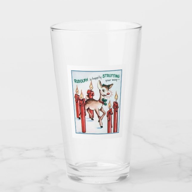 Vintages Rudolph Strutting Trinkglas Glas (Vorderseite)