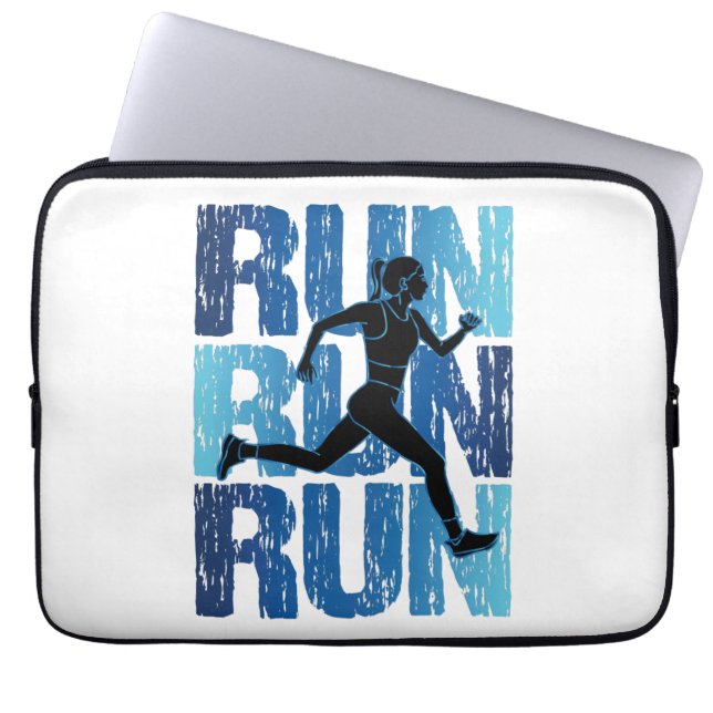 Vintages Runner Girl - Run Run Laptopschutzhülle (Vorderseite)