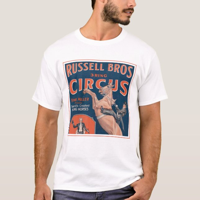 Vintages Russell Brothers Circus Poster. T-Shirt (Vorderseite)