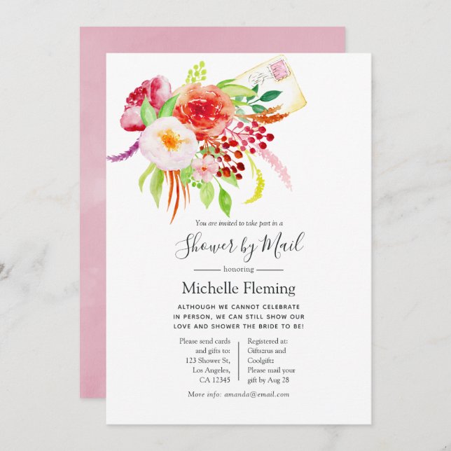 Vintages rustikales Baby oder Brautparty per Mail Einladung (Vorne/Hinten)