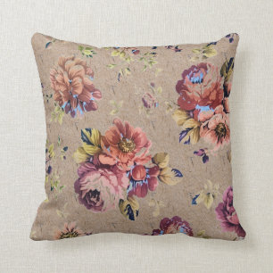 Vintages rustikales Blumen Kissen
