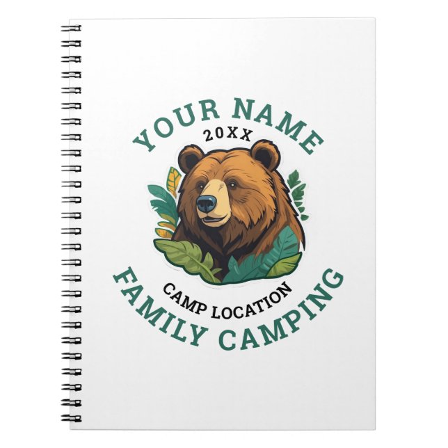 Vintages Rustikales Camping Notizblock (Vorderseite)