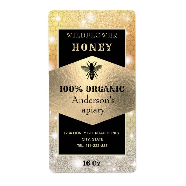 Vintages rustikales, glänzendes Goldlogo (Vorne)