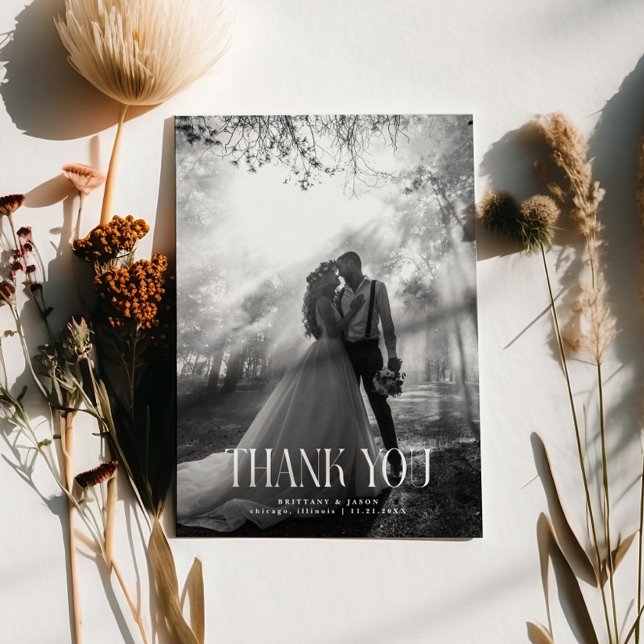 Vintages rustikales Hochzeitsfest-Foto Dankeskarte (Von Creator hochgeladen)