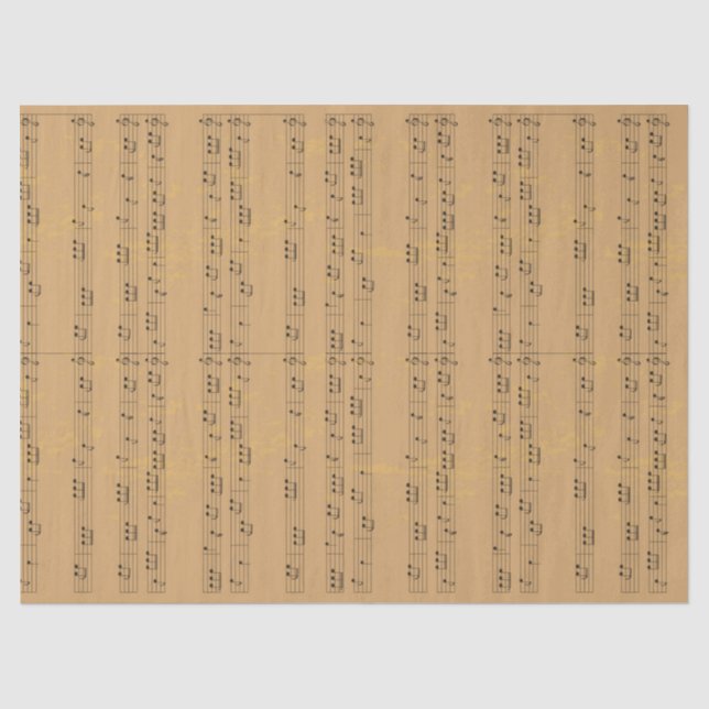 Vintages rustikales Musikblatt Seidenpapier (Vorderseite)