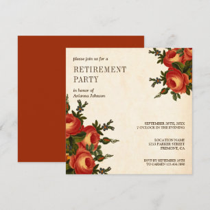 Vintages Rustikales Orangenblumen-Party Einladung