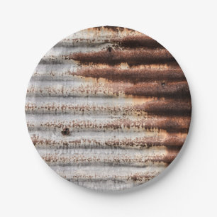 Vintages Rusty Metal Pappteller