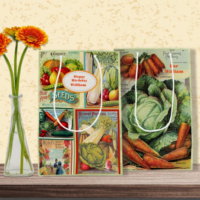 Vintages Saatgut Geburtstagsgeschenk Mittlere Geschenktüte (Von Creator hochgeladen)