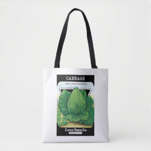 Vintages Saatgutpackungs-Label Art, grüner Kohl Tasche