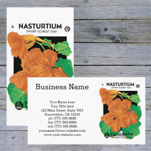 Vintages Saatgutverpackungslabel Art, Nasturtium-B Visitenkarte