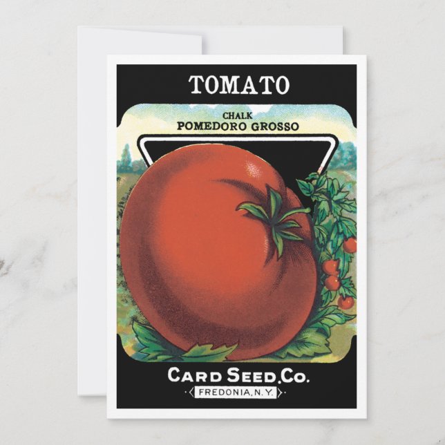 Vintages Saatgutverpackungslabel Art, Tomato Pomod (Vorderseite)