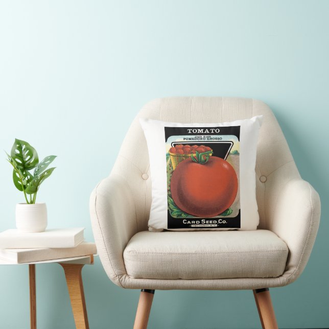 Vintages Saatgutverpackungslabel Art, Tomato Pomod Kissen (Stuhl )