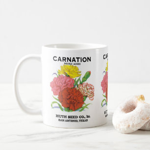 Vintages Saatpacketikett Art, Nelken Blume Kaffeetasse