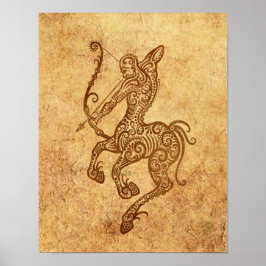 Vintages Sagittarius Zodiac Poster